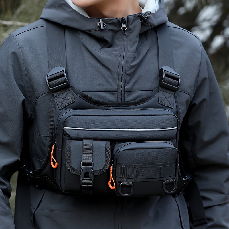Fishing Vest - Bolsa tática masculina para peito, colete