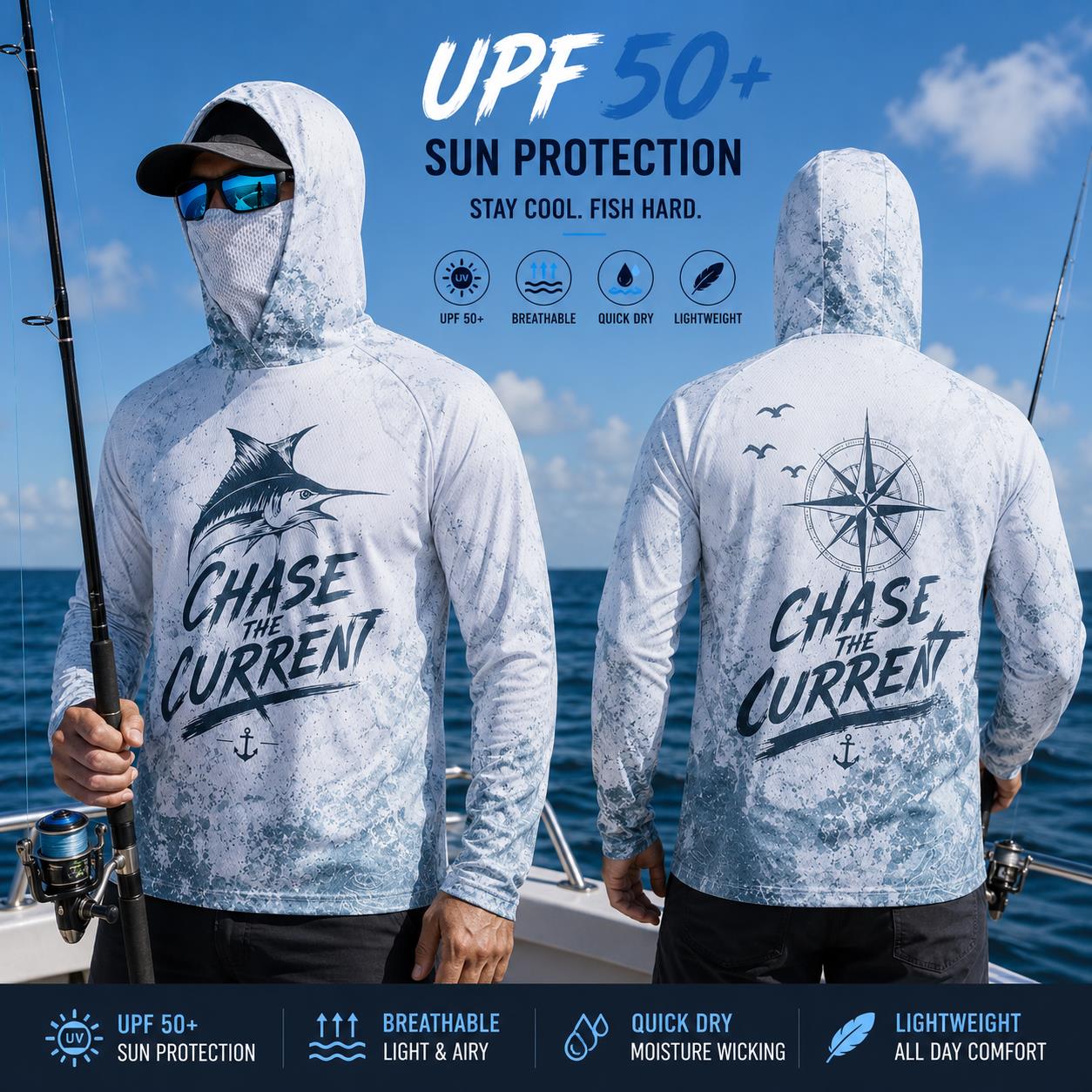 Fishing Hoodie - Camisa de Pesca com Capuz para