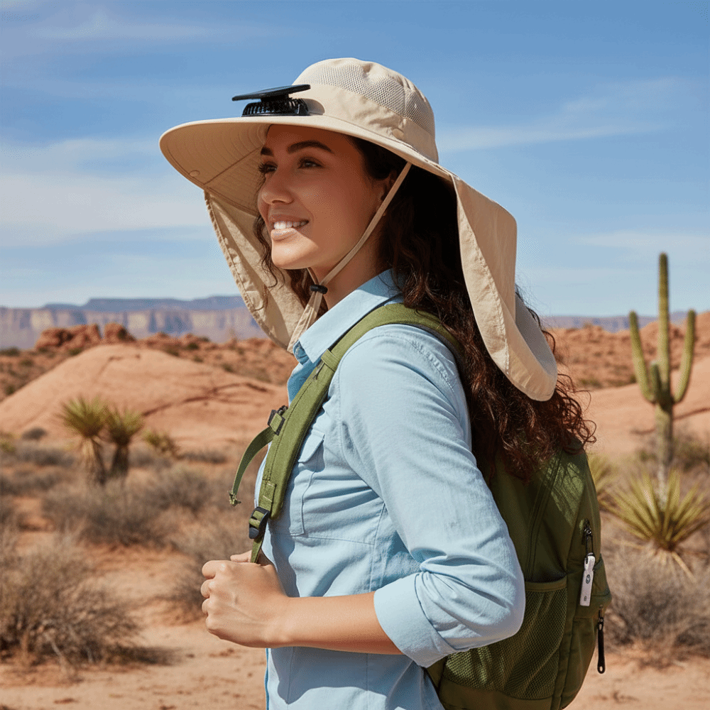 Fishing Hat - Chapéu Solar Fashion UPF50+ com Ventilador