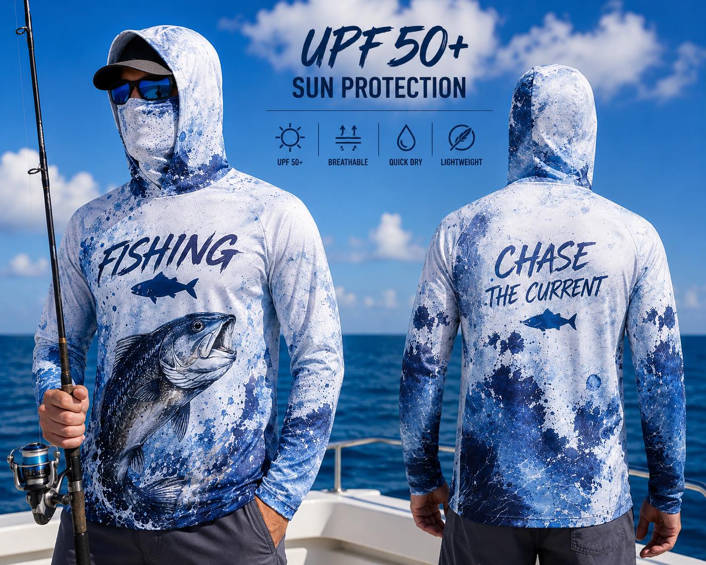 Camisa de Pesca com Capuz para - Fishing Hoodie avaliação e preço