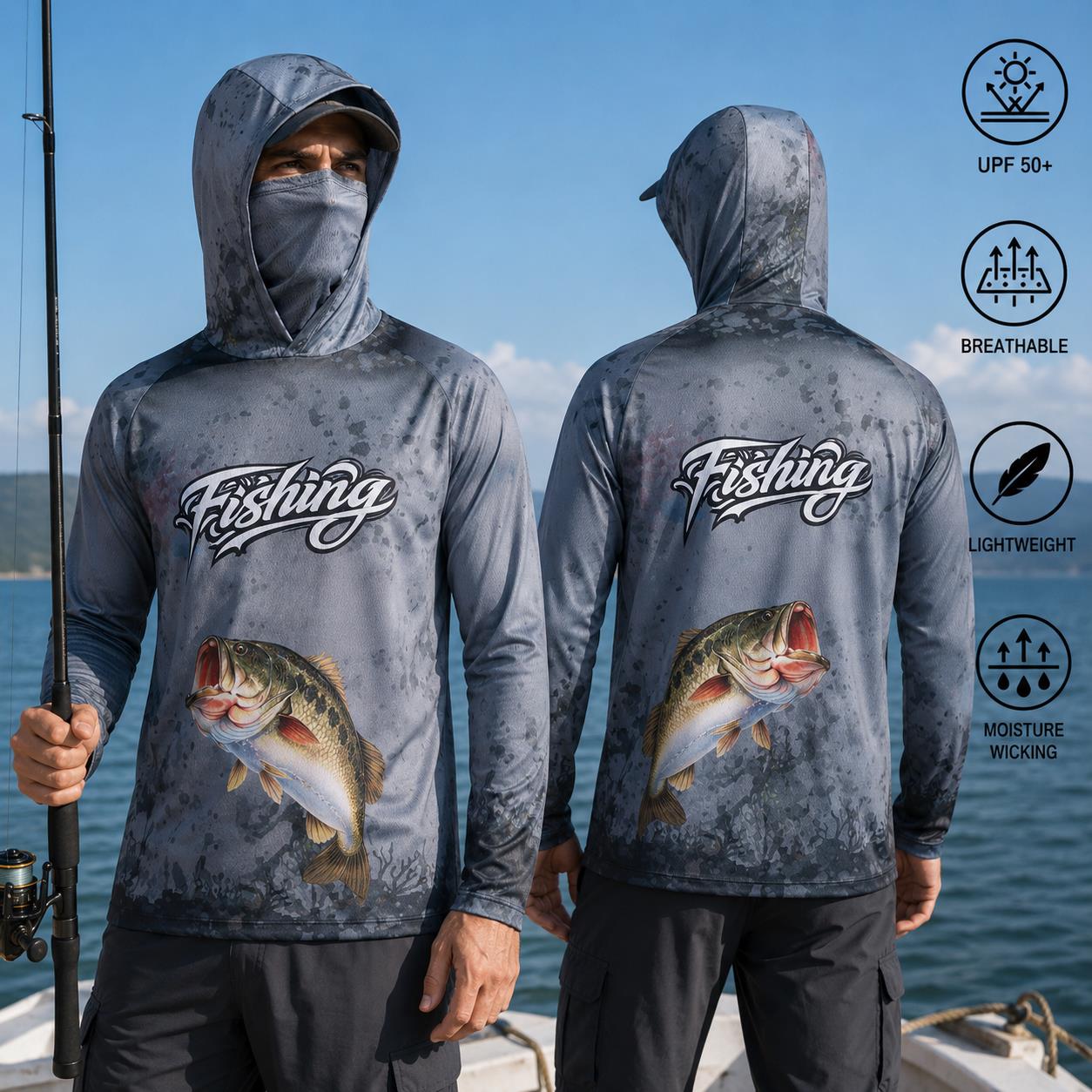 Camisa de Pesca com Capuz para - Fishing Hoodie avaliação e preço
