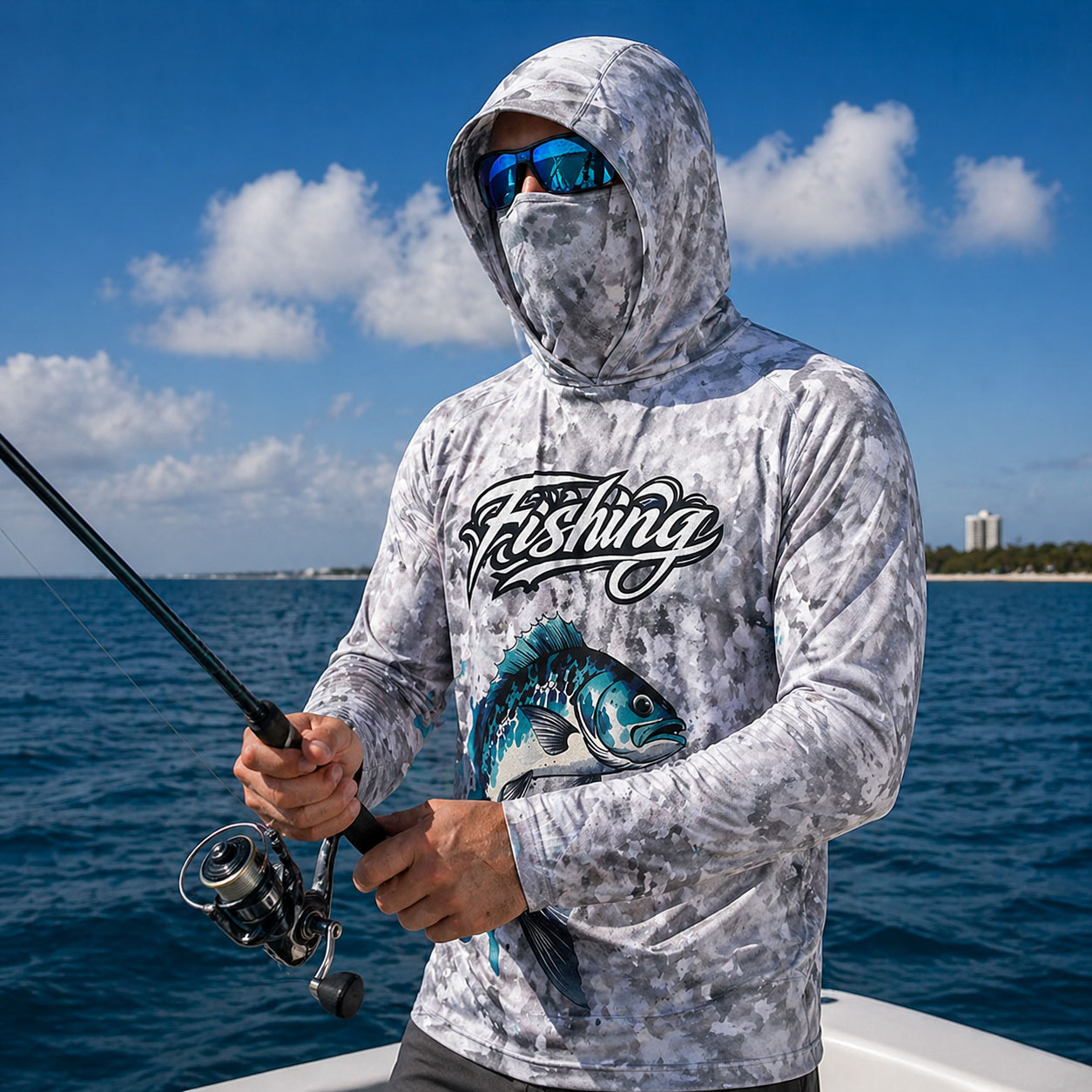 Camisa de Pesca com Capuz para - Fishing Hoodie avaliação e preço