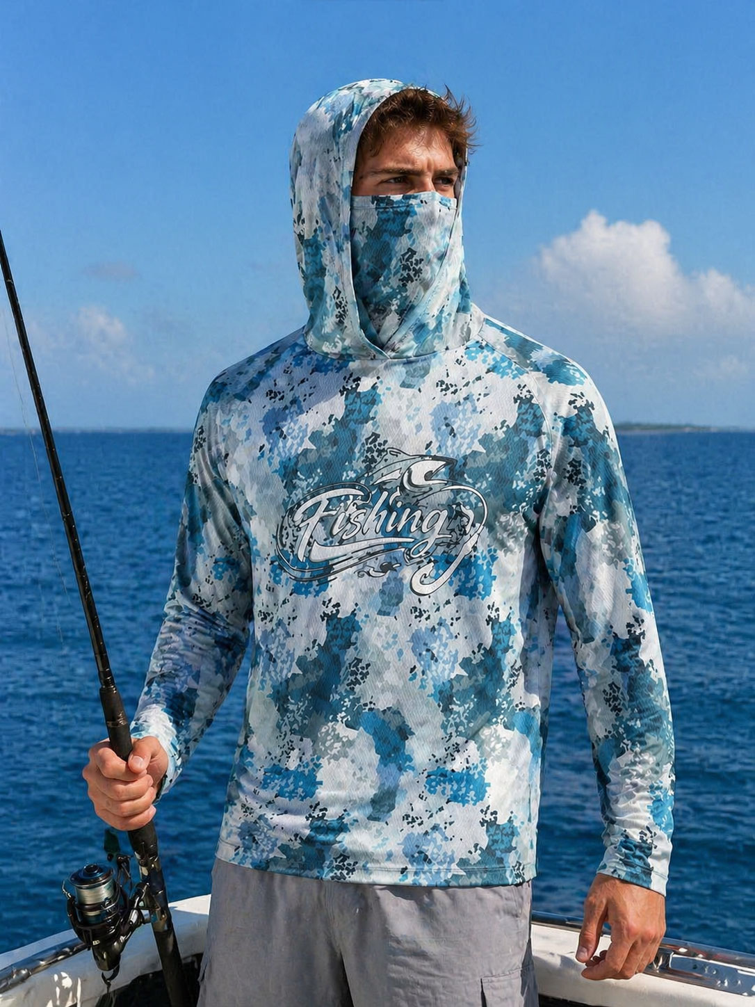 Camisa de Pesca com Capuz para - Fishing Hoodie avaliação e preço